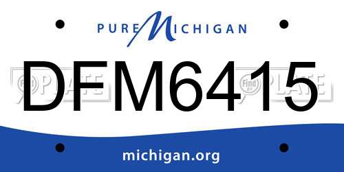 DFM6415 Michigan License Plate