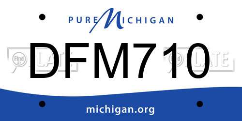 DFM710 Michigan License Plate