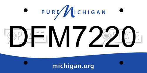 DFM7220 Michigan License Plate