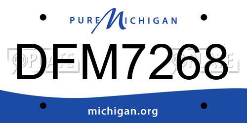 DFM7268 Michigan License Plate