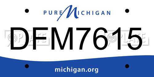 DFM7615 Michigan License Plate