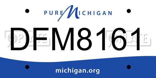 DFM8161 Michigan License Plate