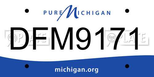 DFM9171 Michigan License Plate