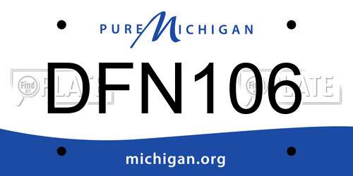 DFN106 Michigan License Plate