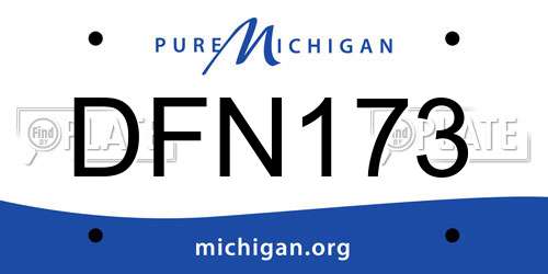 DFN173 Michigan License Plate