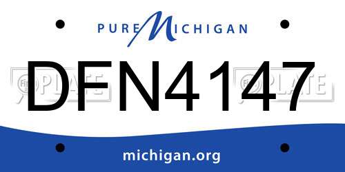 DFN4147 Michigan License Plate