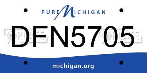 DFN5705 Michigan License Plate