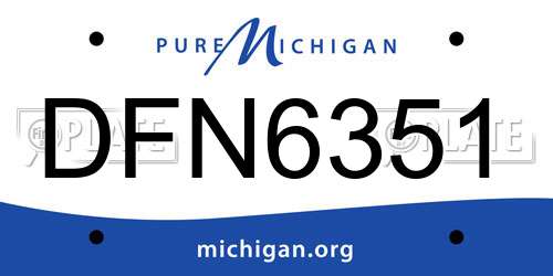 DFN6351 Michigan License Plate