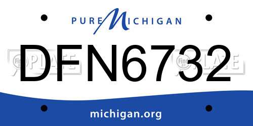DFN6732 Michigan License Plate