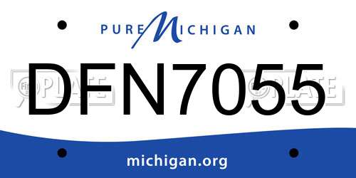 DFN7055 Michigan License Plate