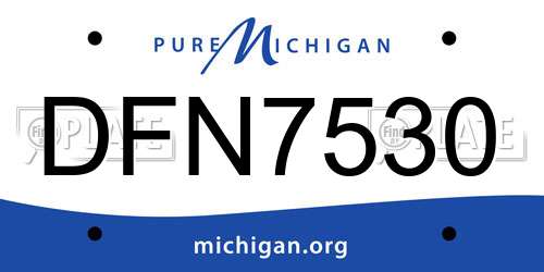 DFN7530 Michigan License Plate