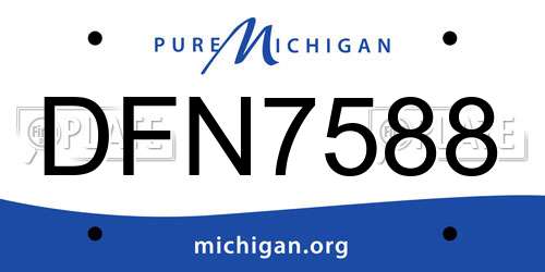 DFN7588 Michigan License Plate