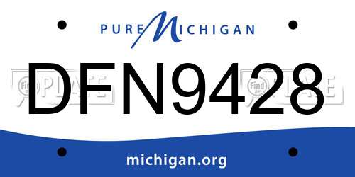 DFN9428 Michigan License Plate