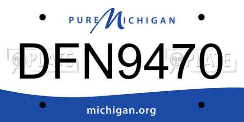 DFN9470 Michigan License Plate