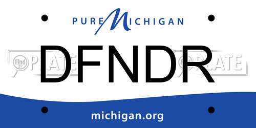 DFNDR Michigan License Plate