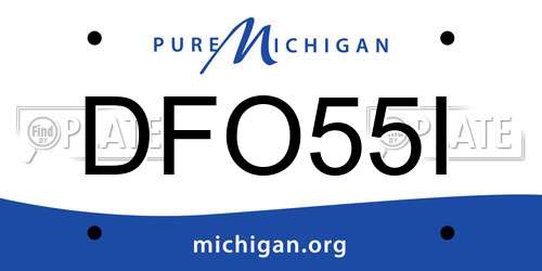 DFO55I Michigan License Plate