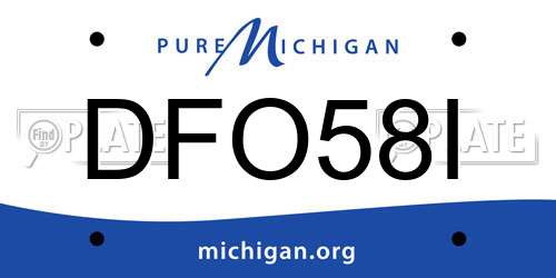 DFO58I Michigan License Plate