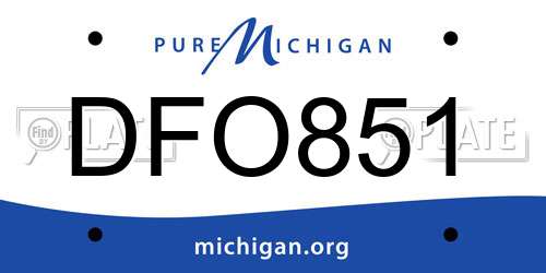 DFO851 Michigan License Plate