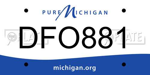 DFO881 Michigan License Plate