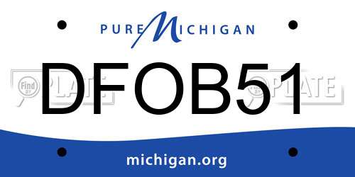 DFOB51 Michigan License Plate