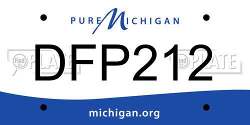 DFP212 Michigan License Plate