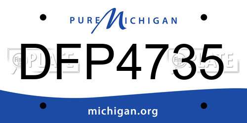 DFP4735 Michigan License Plate
