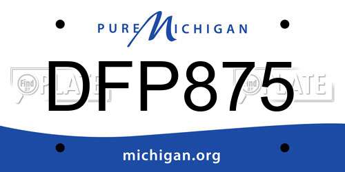 DFP875 Michigan License Plate