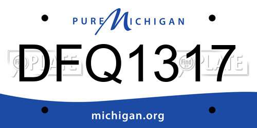 DFQ1317 Michigan License Plate