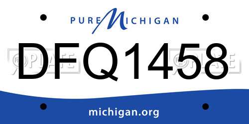 DFQ1458 Michigan License Plate