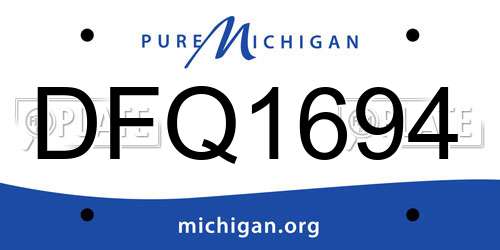 DFQ1694 Michigan License Plate