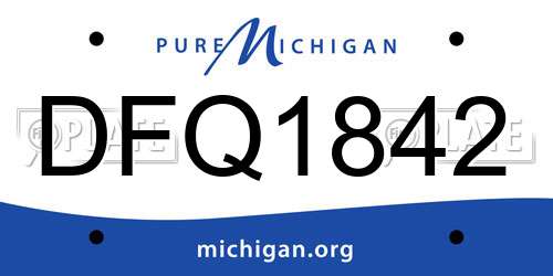 DFQ1842 Michigan License Plate