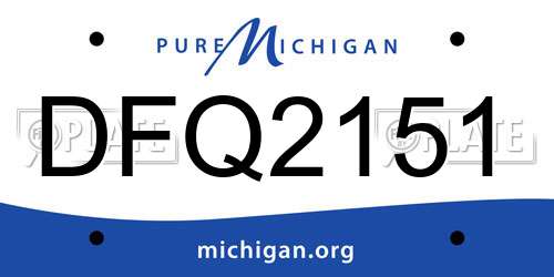 DFQ2151 Michigan License Plate