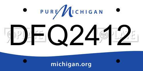 DFQ2412 Michigan License Plate