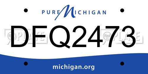 DFQ2473 Michigan License Plate