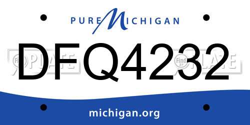 DFQ4232 Michigan License Plate