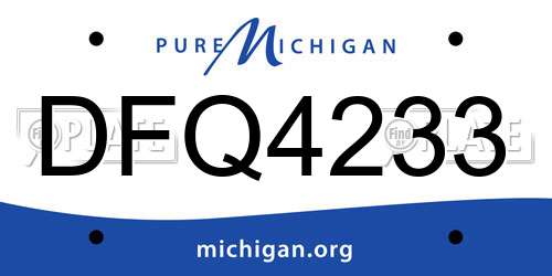 DFQ4233 Michigan License Plate