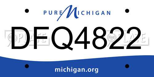 DFQ4822 Michigan License Plate