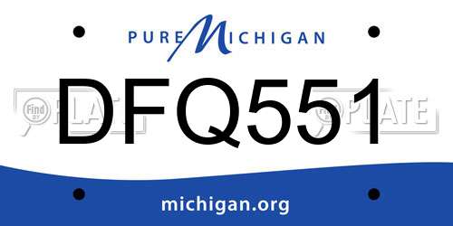 DFQ551 Michigan License Plate