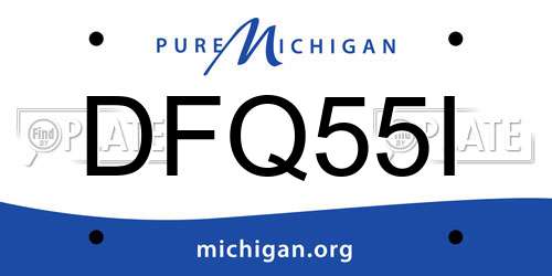 DFQ55I Michigan License Plate