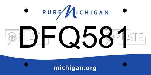 DFQ581 Michigan License Plate
