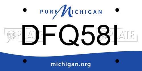 DFQ58I Michigan License Plate
