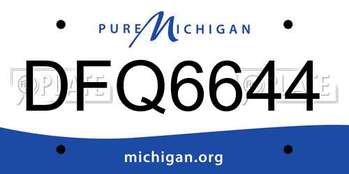 DFQ6644 Michigan License Plate