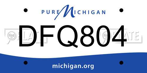 DFQ804 Michigan License Plate
