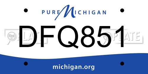 DFQ851 Michigan License Plate