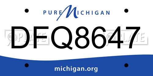 DFQ8647 Michigan License Plate