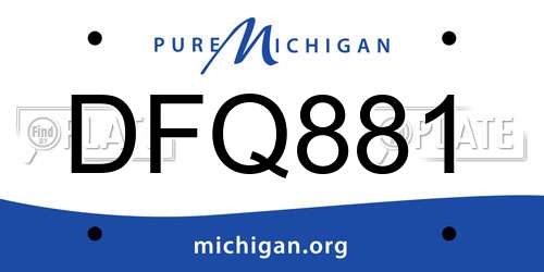 DFQ881 Michigan License Plate