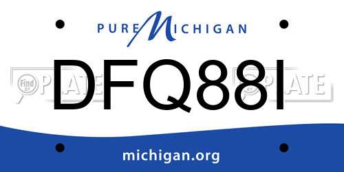 DFQ88I Michigan License Plate