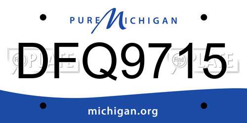 DFQ9715 Michigan License Plate
