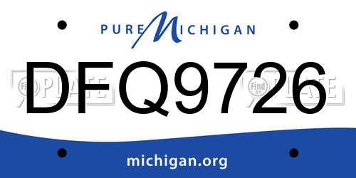 DFQ9726 Michigan License Plate