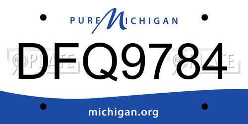 DFQ9784 Michigan License Plate